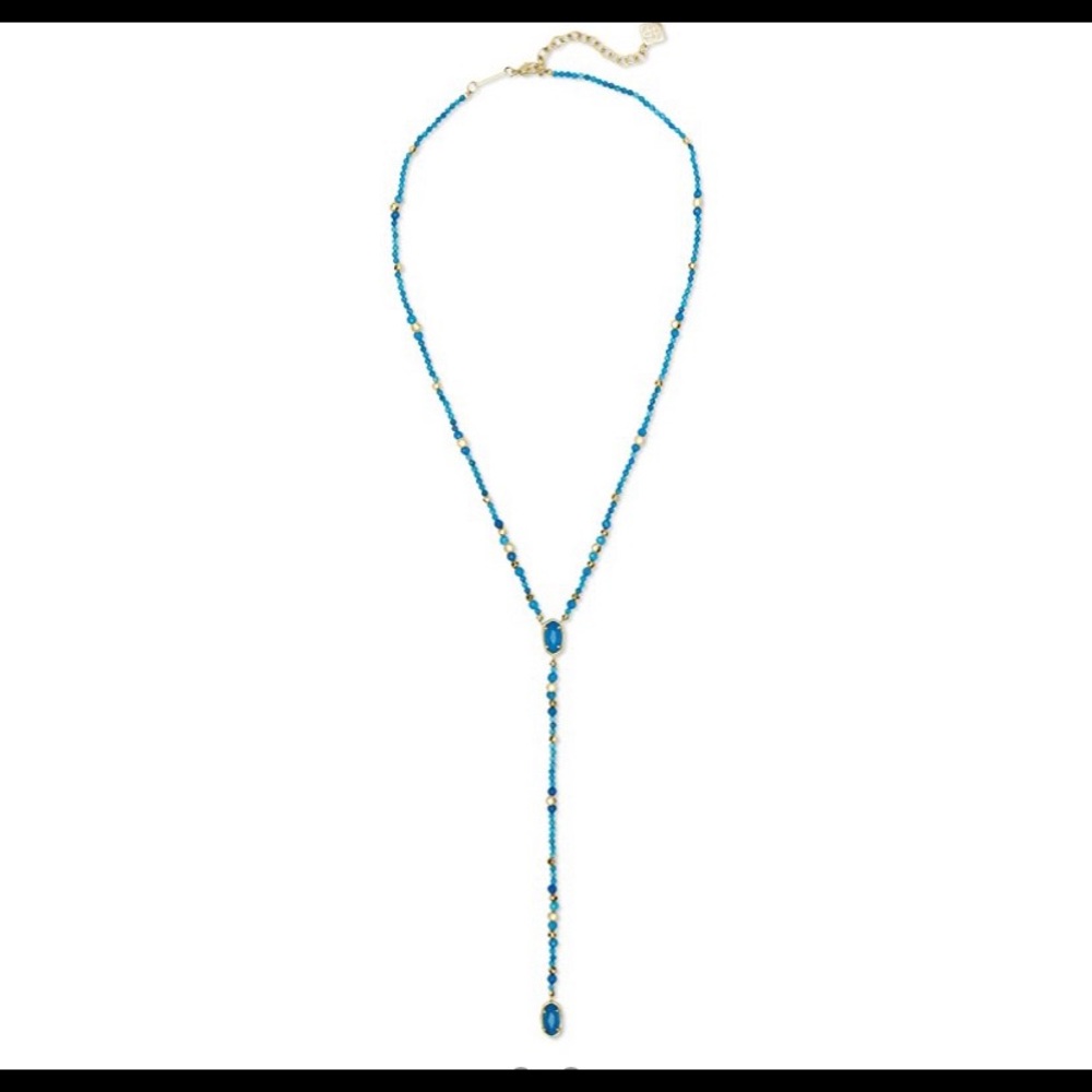 Kendra Scott teal agate Y Bethany necklace